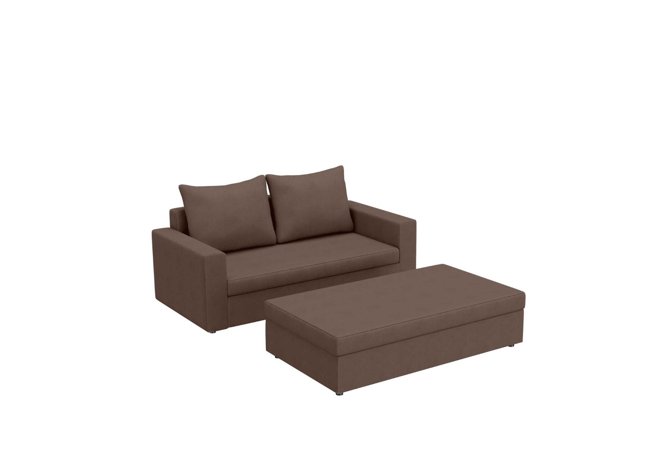 Mała brązowa sofa rozkładana